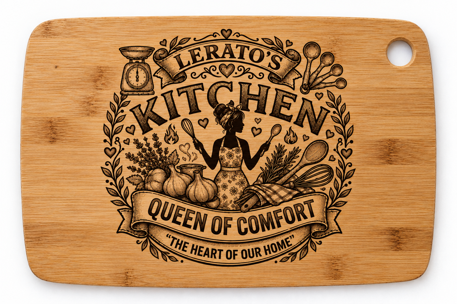 Personalized Laser Engraved Bamboo Cutting Board - Image 3