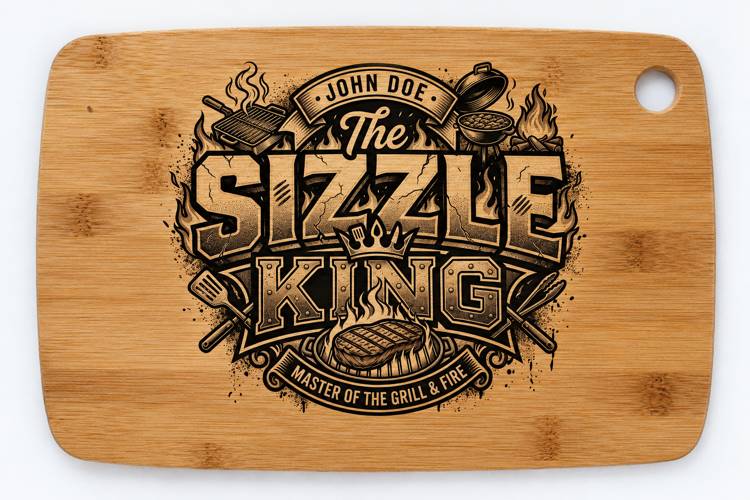 Personalized Laser Engraved Bamboo Cutting Board - Image 4